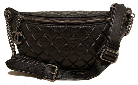 chanel waist bag street black|Chanel waist bag celebrity.